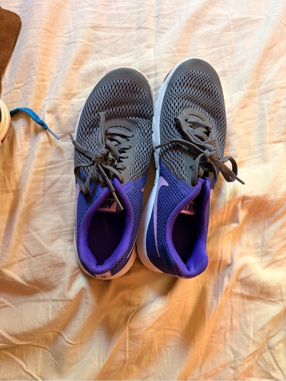Nike Gray and Purple Athletic Sneakers